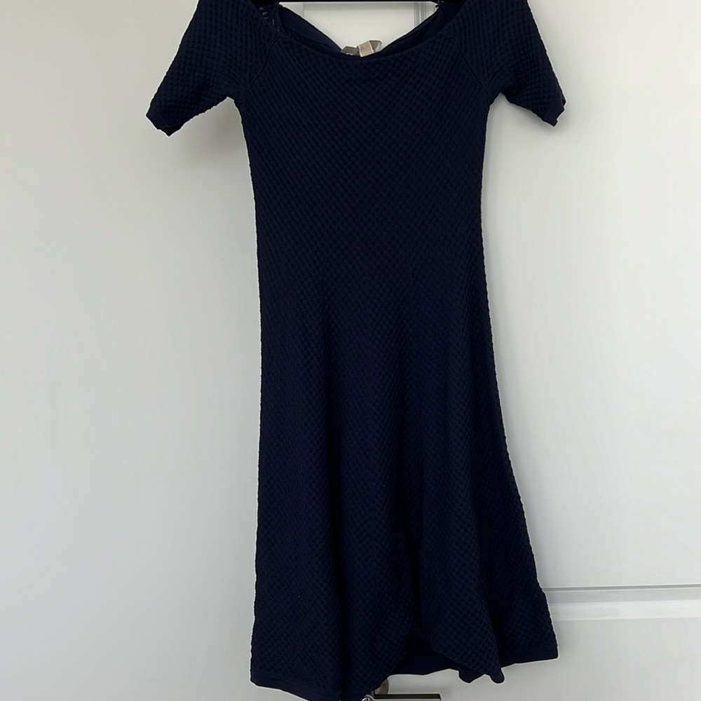 Blue off the shoulder dress